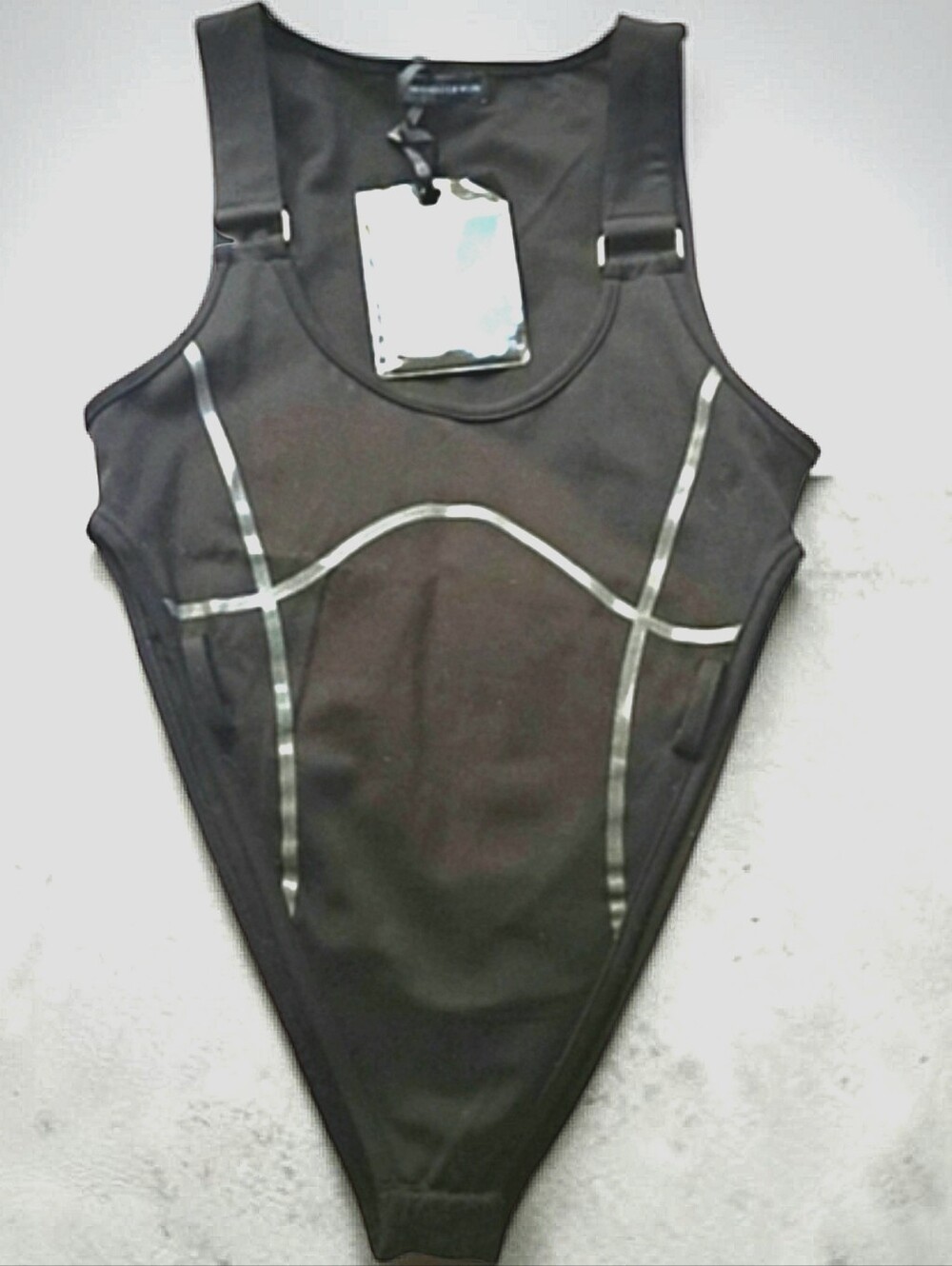 NWT Maniere de Voir Black Sleeveless Bodysuit Sz 6